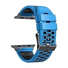 DFAMIN FKM Rubber Watch Band För Apple Watch Band 9 8 7 6 5 4 SE Series 45mm 44mm 42mm Ultra 1 2 49MM Ersättningsklocktillbehör Armbandsremmar(Blue Black,44MM)