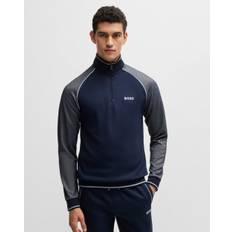 BOSS Orange Mens Loungewear Tracksuit 1/4 Zip Jacket Colour: Dark Blue 403, Size: M