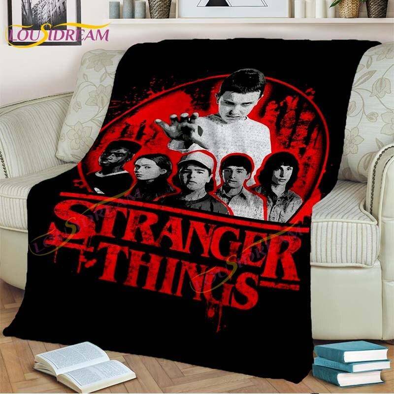 Stranger Things Filt Demodogs Tecknad Flanellfilt Skräckfilt för vardagsrum Bäddsoffa Barn Present Heminredning