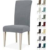 Ystyle Stolöverdrag 6 Stycken, Stretch Stolsskydd Med Hög Ryggstöd, Moderna Stol Skydd För Matsalsstolar Kök, Tvättbara Avtagbara Stolsöverdrag Reptålig Katt Restaurang Banketthotell, Ljusgrå