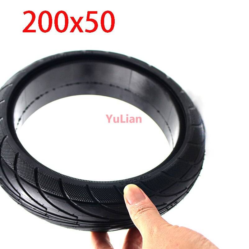 200 x 50 solid däck legeringsnav 8 tum whee. för xiaomi ninebot segway es1 es2 es4 elektrisk scooter bakhjul explosionssäkert däck - Massivt däck