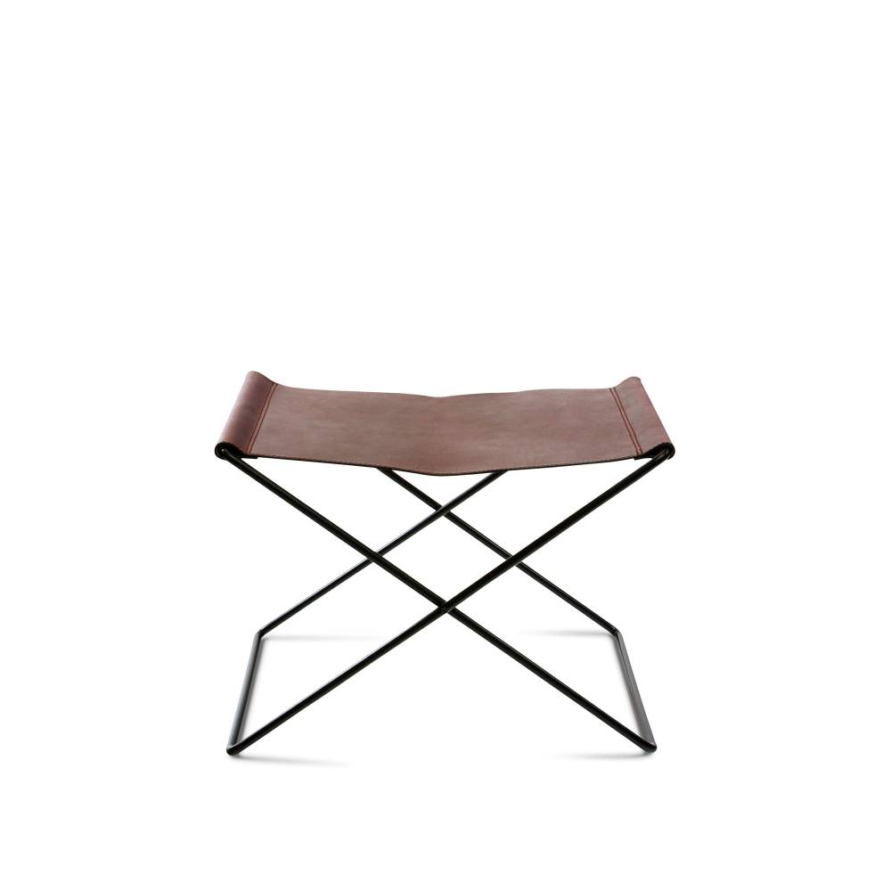 OX Denmarq - Ox Stool, Black Steel Frame, Leather: Mocca - Sittpallar - Dennis Marquart - Brun - Läder/Metall