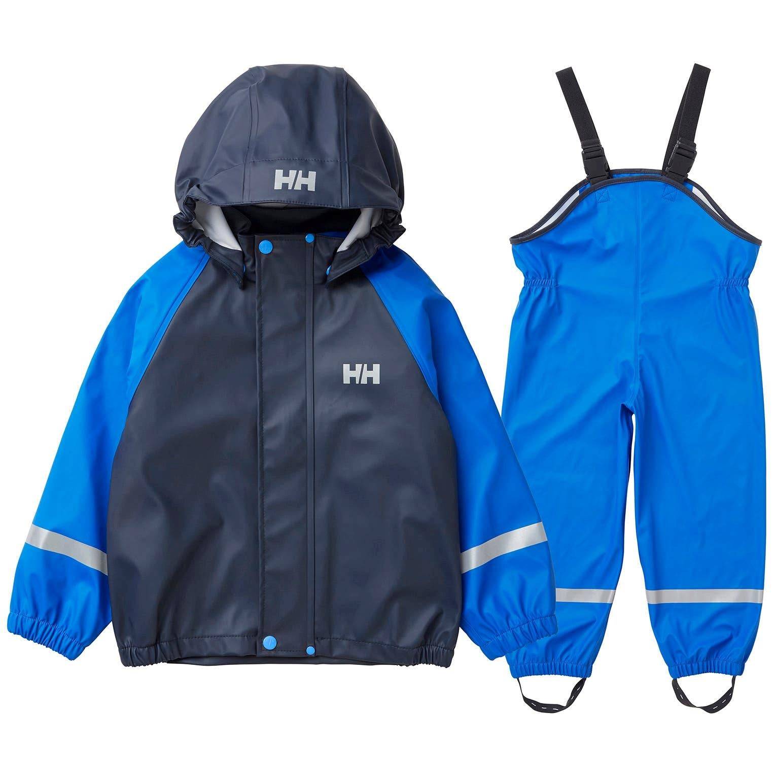 Helly Hansen Kids' Bergen PU Regnsæt Børn - Sonic Blue / 104 cm / 4 år