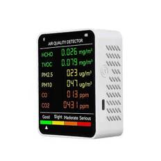 6 I 1 PM2.5 PM10 HCHO TVOC CO CO2 Multifunktionel Luftkvalitetsdetektor LCD-skærm Luftkvalitet