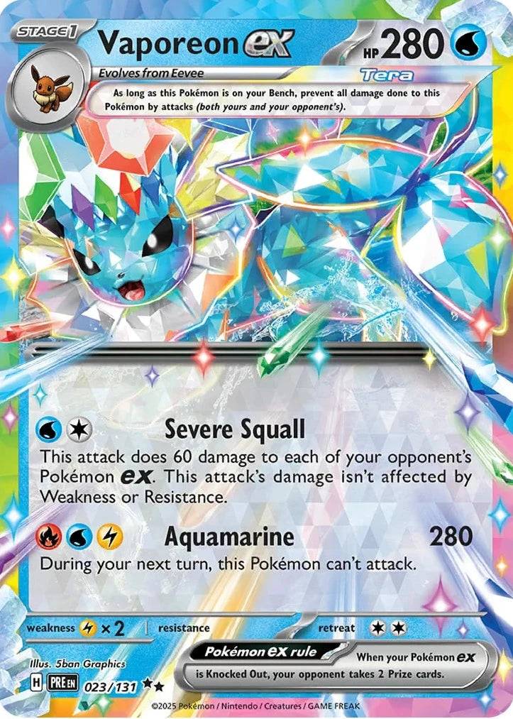 Vaporeon ex 023/131 Pokemon SV08.5 Prismatic Evolutions