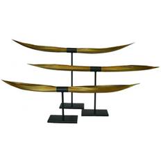 Lysestage 38 cm h Sort og Guld finish