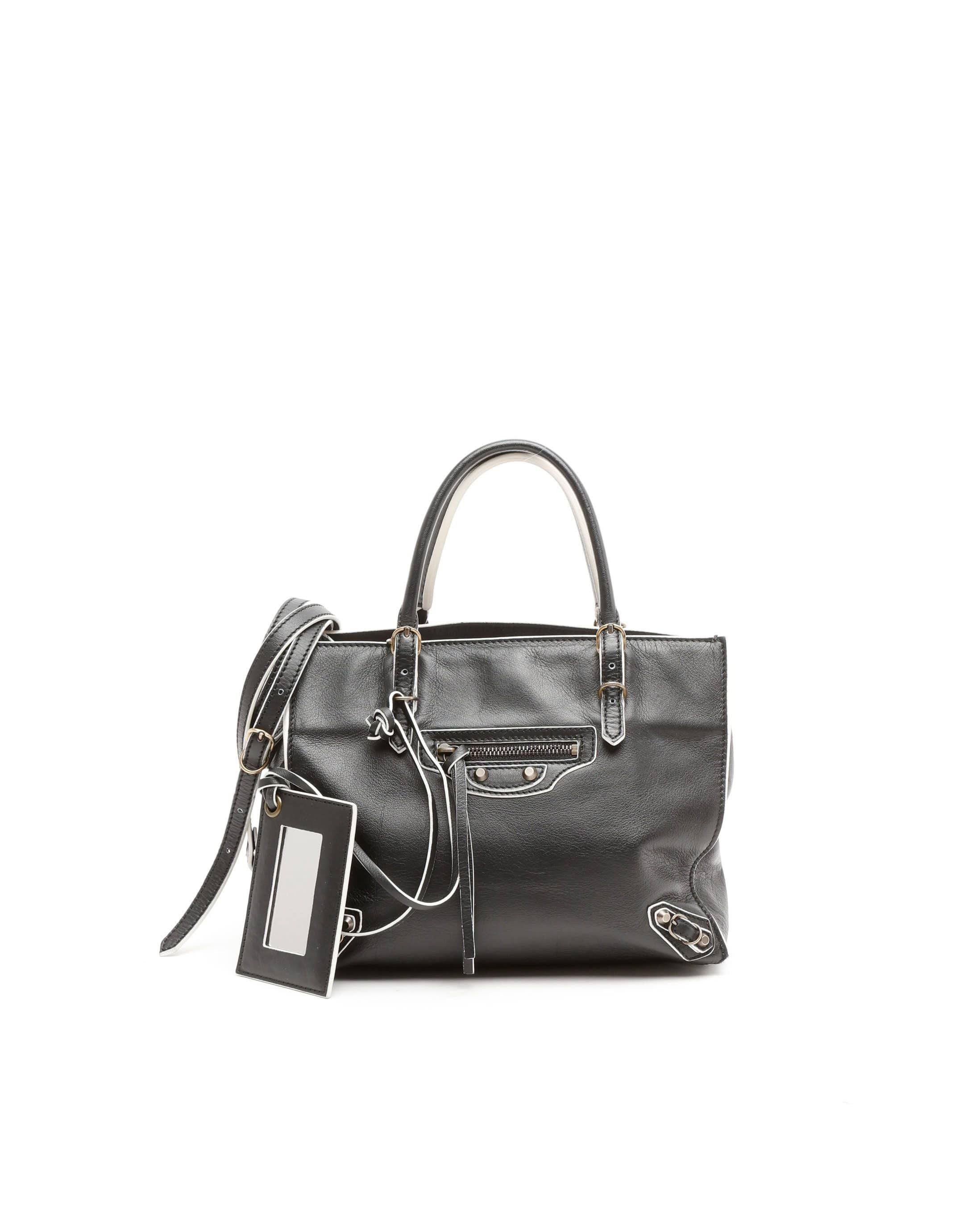 Balenciaga Mini Papier Satchel Handbag - Black - One Size