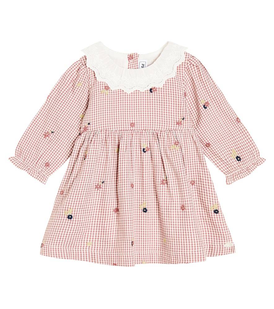 Tartine et Chocolat Baby lace-trimmed gingham dress