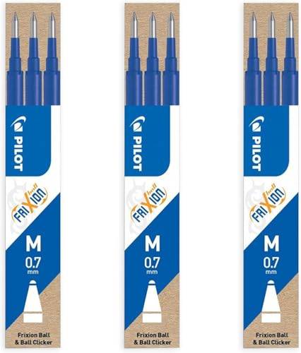 Pilot Frixion Raderbar kulspetspenna refill 3x3 set blå