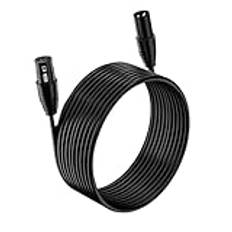 Powice XLR-kabel, 1,5 m mikrofonkabel, XLR-kontakt till XLR kabelkabel, mikrofonkabel för mikrofon, förstärkare, blandare, högtalare etc