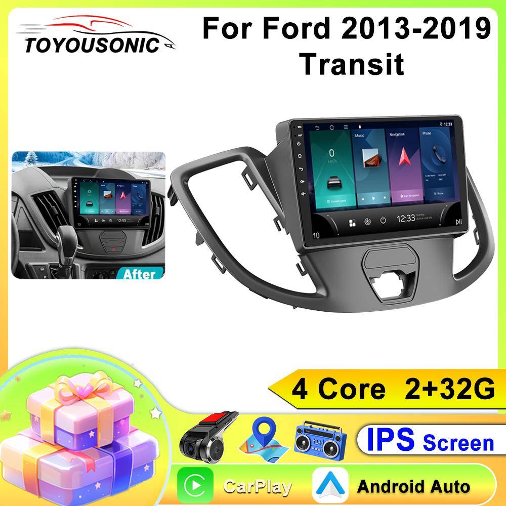 Bilradio Carplay För Ford 2013-2019 Transit Navigation GPS Android Auto Multimedia Spelare Stereoenhet WiFi BT Nej 2din 4G