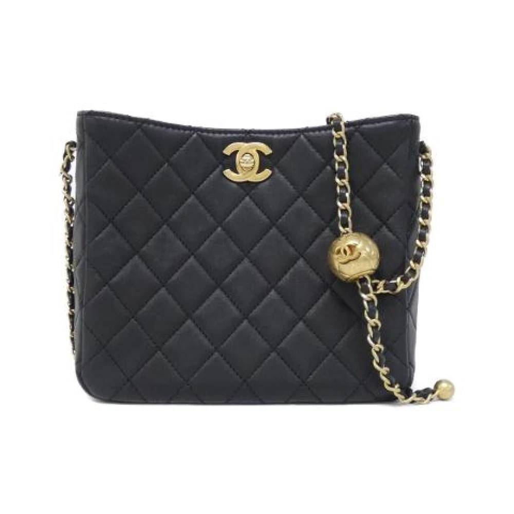 Chanel Vintage Pre-owned Lambskin Skuldertaske - Vintage - Dame - Sort - ONE SIZE - Uld
