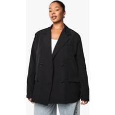 Plus Dubbelknäppt Oversize Kavaj, Black - 52