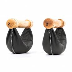 NOHrD Swing Hanteln Esche 1kg (Paar) – Echtleder schwarz 6 kg Echtleder schwarz