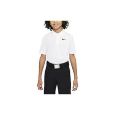 Nike Kids Plain Logo Print Straight Cut Short Sleeve Polo Shirt Kids tops White DN1970-100 L