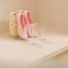 TEMU 1pc 4-lattice Shoes Storage Rack For Children, Acrylic Transparent Delicate Shoe Rack, Baby Shoe Rack