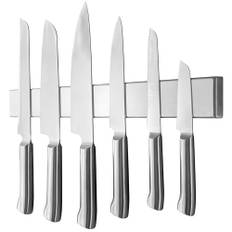 Poppstar magnetisk knivlist av rostfritt stål, 40 cm med extra stark magnet, silver, självhäftande