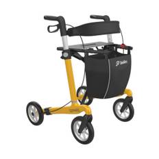 Gepard kulfiber rollator - Standard med softhjul, gul