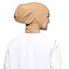 Hijab underkeps hijab underscarf hijab keps för kvinnor elastisk muslimsk stretchig turban heltäckande sjal keps full hals täckning kaki