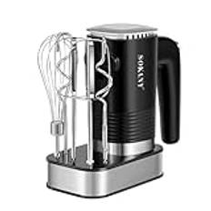 SOKANY 800 W handvisp rostfritt stål knådare handmixer, 5 hastigheter med exit-knapp, handvisp med 2 knådningskrokar och 2 vispar (SK-02001 3IN1 800W)