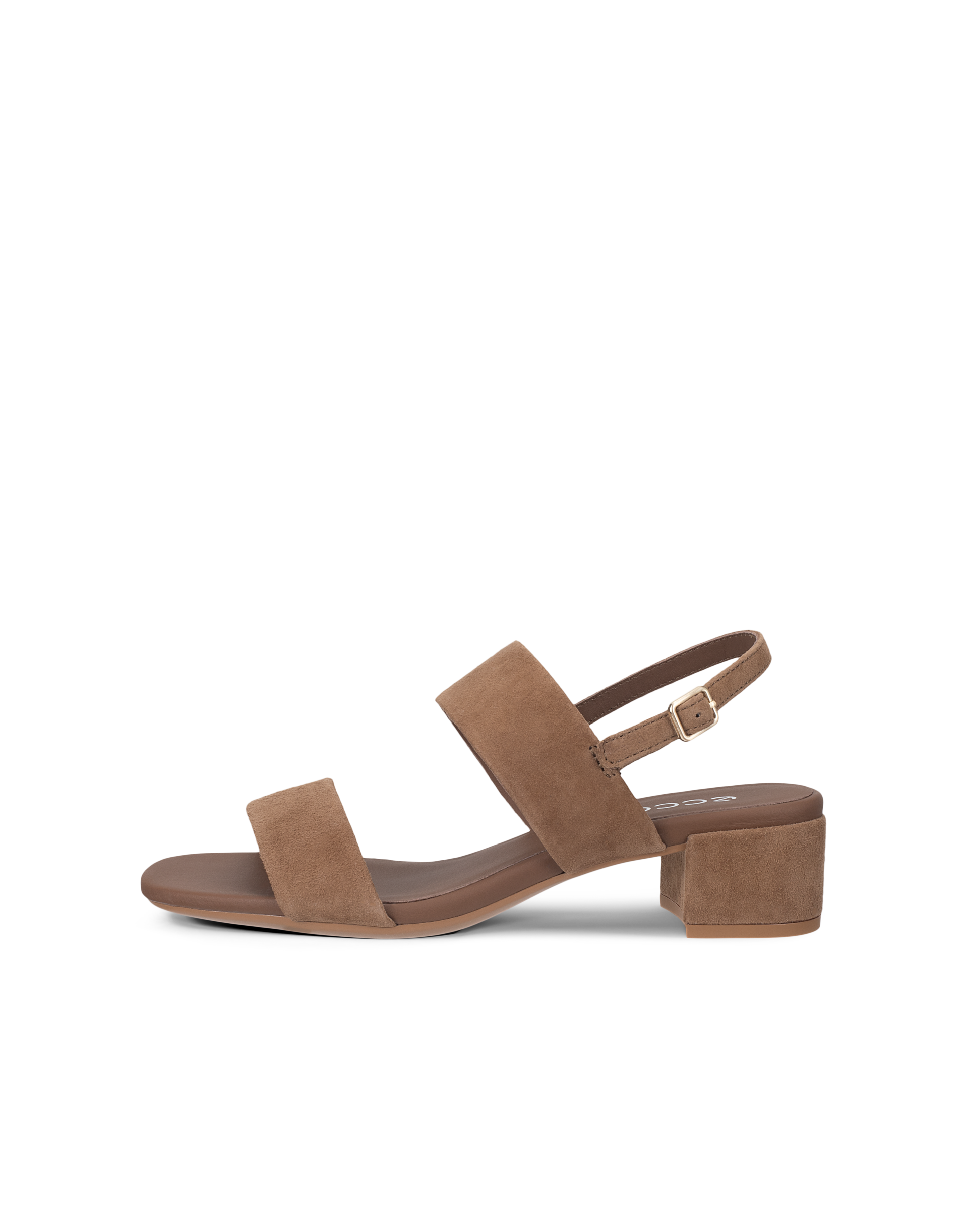 ECCO LIVA SANDAL 35 - Højhælet sandaler i ruskind til damer - Brun - 39