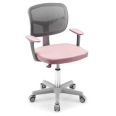 Børnecomputerstol med justerbar højde og selvlåsende hjul til 3-10 år Børn Pink