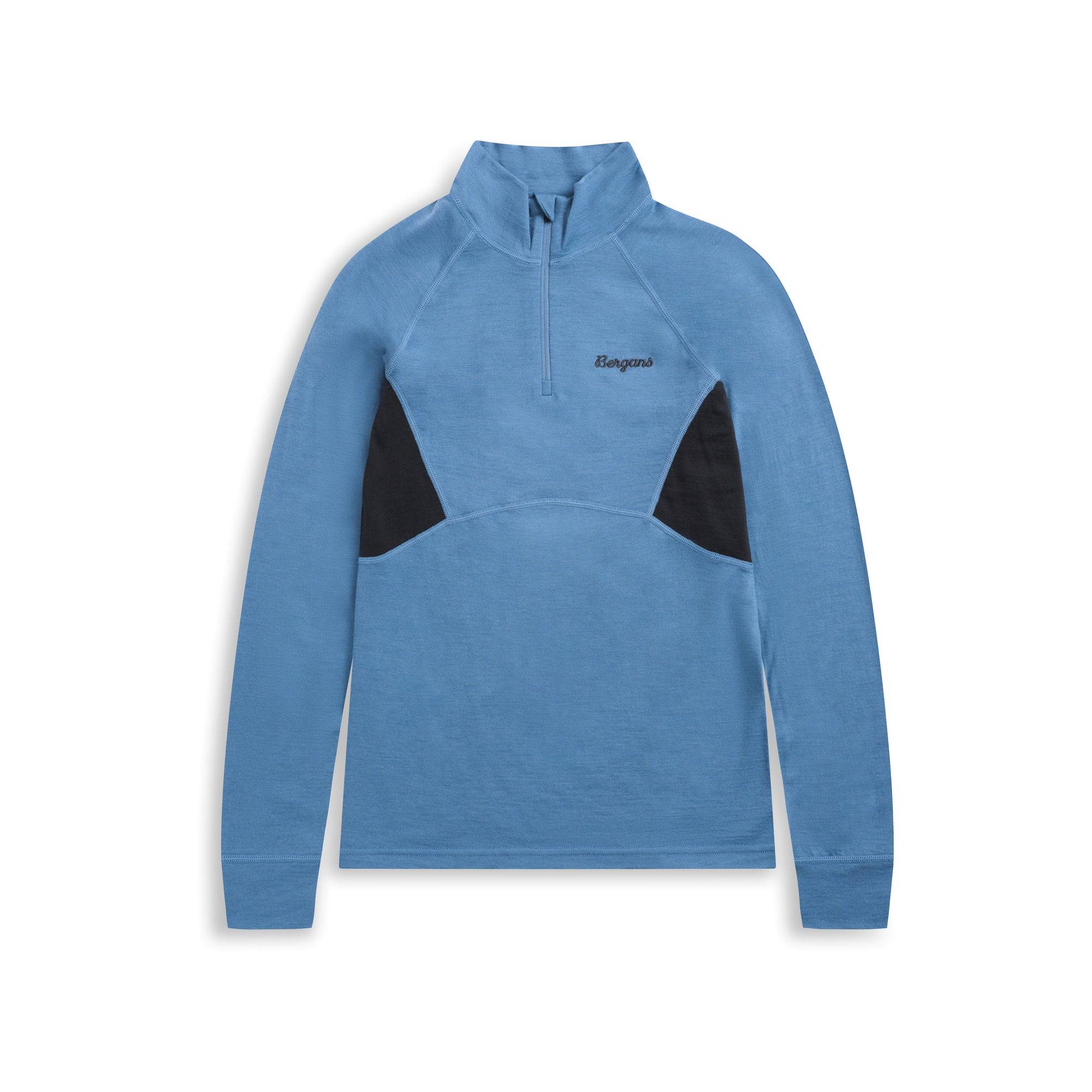 Bergans Inner:Pure Merino Youth Half Zip Elemental Blue/Dark Shadow Grey - 140
