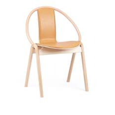 Ton - 314 05 Again Chair Natural Beech Lacquered Elmo Leather 43024 - Matstolar - Alexander Gufler - Läder/Trä