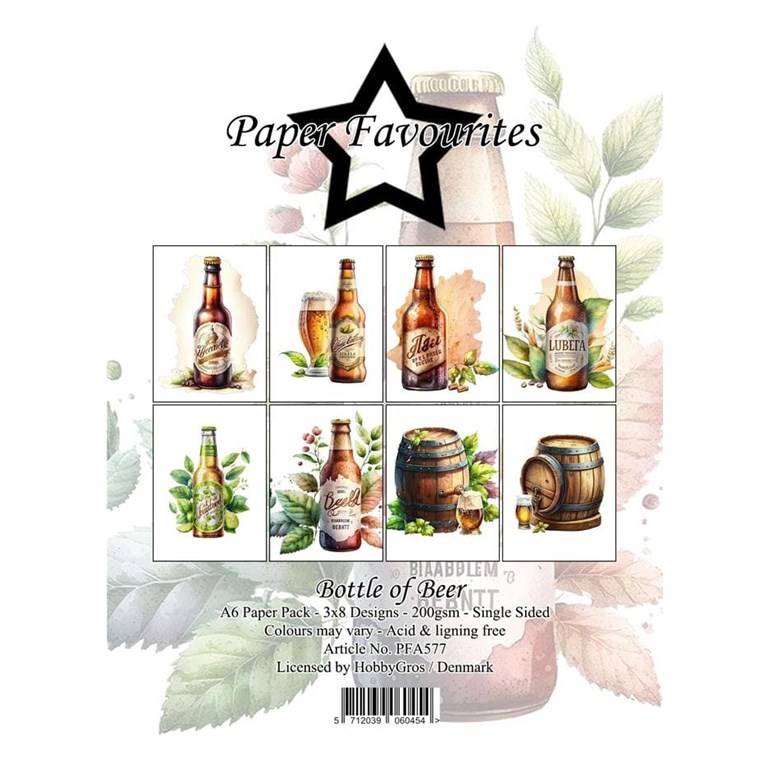 Scrapbookingpapper - A6 - Bottle of Beer