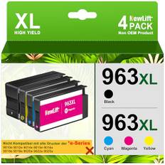 NewLift 963XL 963 XL Druckerpatronen Kompatibel für HP 963 Multipack für HP officejet Pro 9010 9012 9015 9013 9014 9016 9019 9020 9025(‎‎‎‎‎‎‎Schwarz Cyan Magenta Gelb, 4er-Pack)