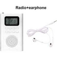 Mini fm-radiomottagare musikspelare med led display 3.5mm hörlursuttag stöd tf card play bärbar digital display radio - Radio-hörlurar