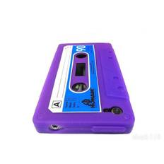 iPhone 4 / 4S Retro Cover. Silikone kassetteb�nd. Lilla.