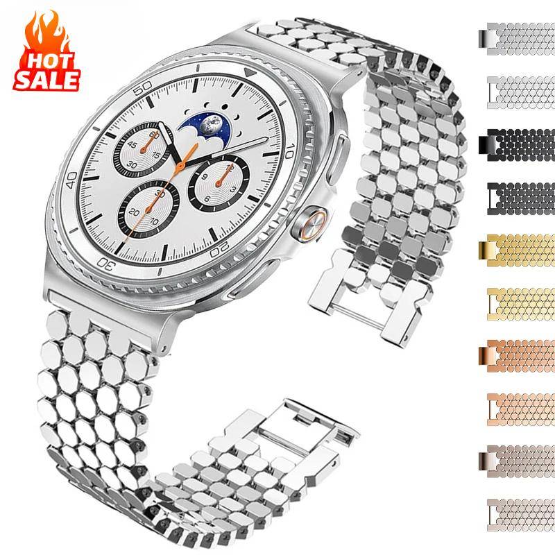 Armband i metalllegering för Samsung Galaxy Watch 8 Classic 46mm 8 7 6 5 4 40mm 44mm Damarmband för Galaxy Watch7 Ultra 2025 47mm Armband gyllene