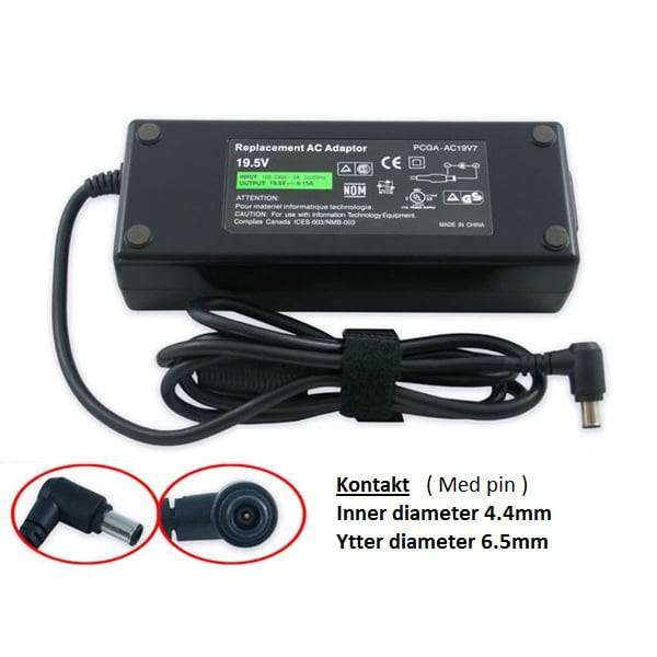 SONY 19V 3.16A (6.5x4.4mm) Laddare
