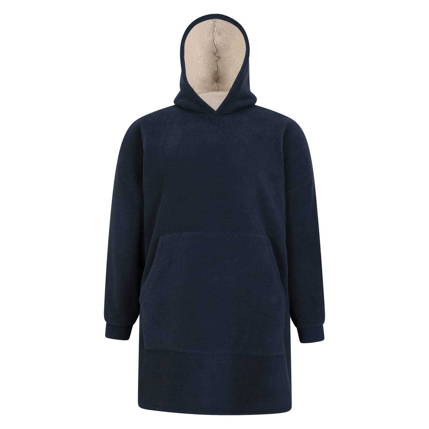 Mountain Warehouse Mens Snug Borg Hoodie Filt (Marin)