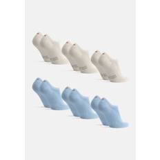 BAMBOO NO SHOW SOCKS - Off White | Light Blue / 39-42 / 6-Pack
