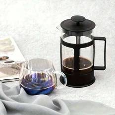 Nordisk stil French Press-kaffebryggare, French Press-kanna, French Press-kaffemaskin, filter i rostfritt stål, liten kapacitet för enpersons hemmabry - Svart (Multi-size)