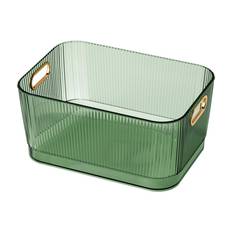 Desktop Storage Basket Transparent Green Acrylic Storage Bin for Skincare Products Cosmetics M M (23x16x10.2cm/9.06x6.30x4.02in)