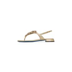 Loriblu, Skor , Dam, 36 EU, Läder, Sandal smycke tåskiljare i guld nappa