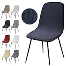 Stolsöverdrag Set om 4 Stretchiga Matstolsskydd Skal Matstolsöverdrag Jacquard Stolskydd Avtagbart Tvättbart Matstolar överdrag för Matsal KöK Bankett Hotell Bröllopsdekoration (Set om 4, Y-Mörkgrå)