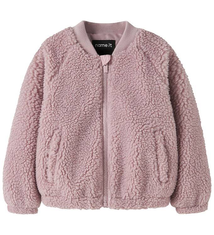 Name It Fleecejacka - Teddy - NmfMiffy - Violet Ice - Name It - 7 år (122) - Fleecejacka