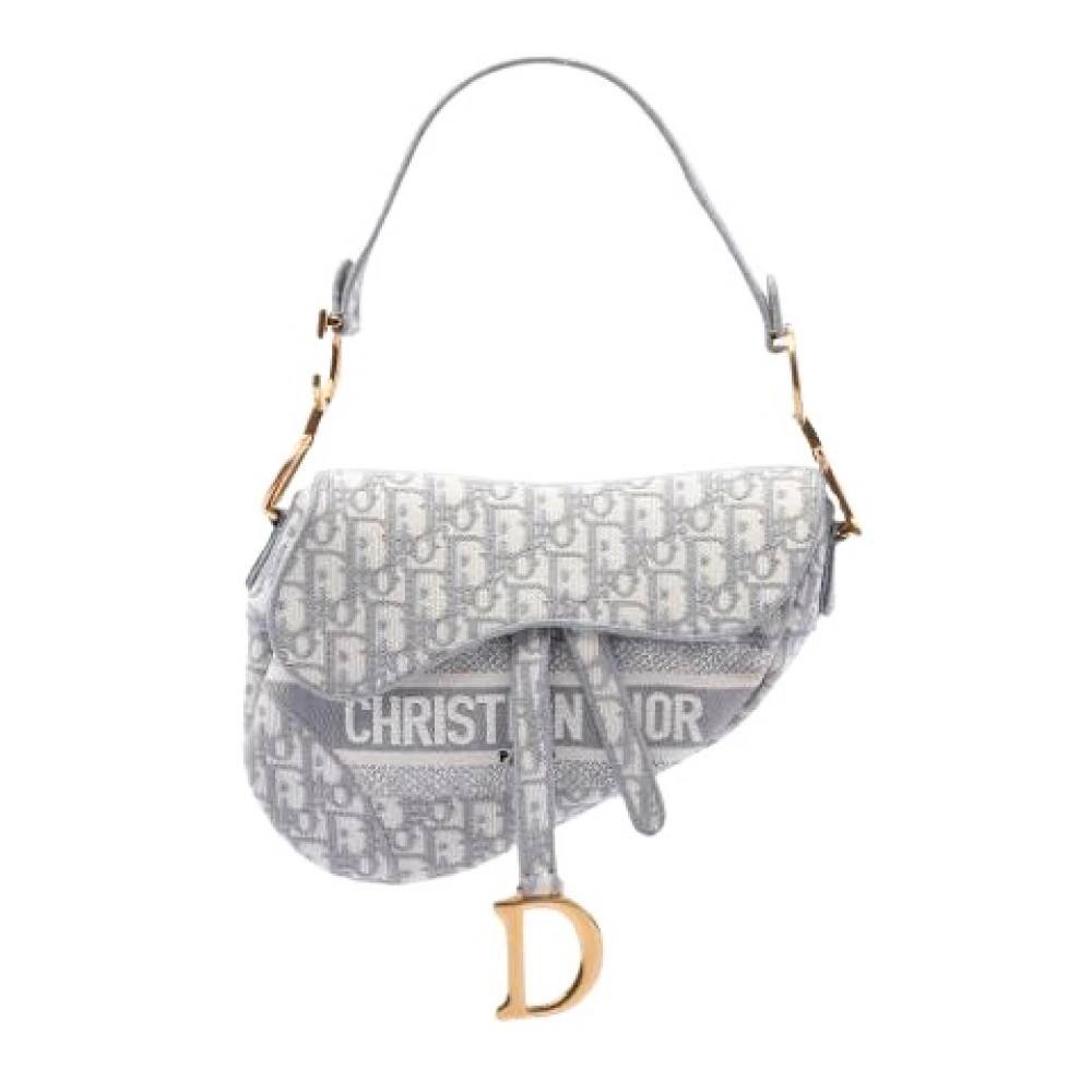 Dior Vintage Pre-owned The Saddle Shoulder Bag - Vintage - Dame - Grå - ONE SIZE - Uld