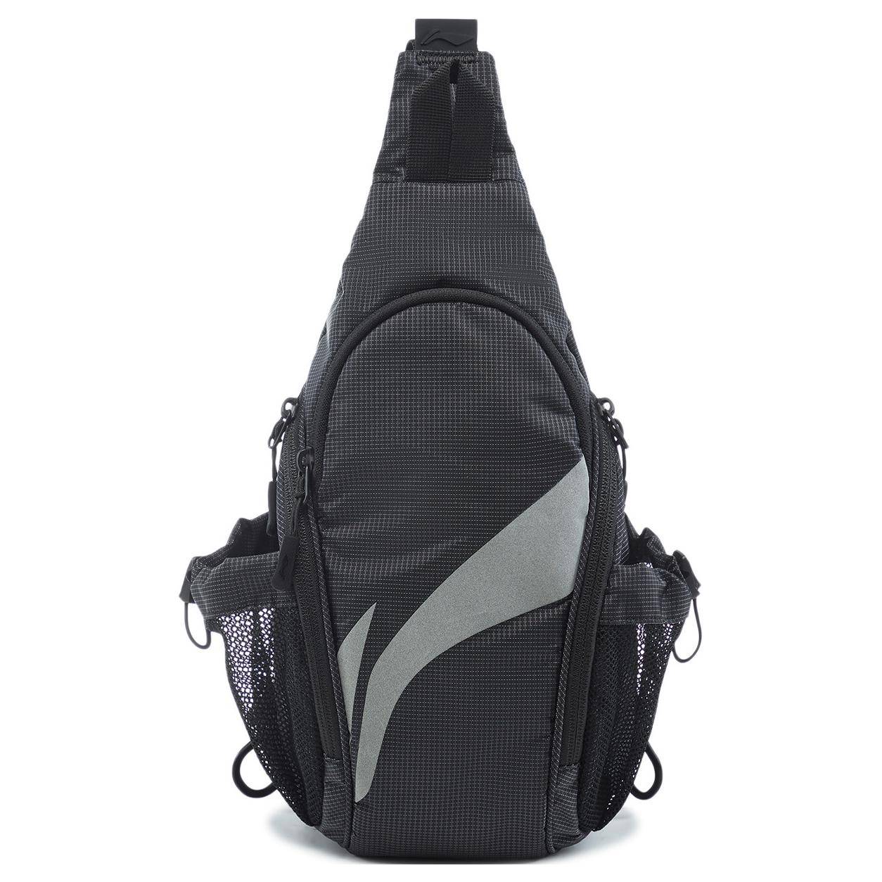 Li Ning Fitness Series Sports Casual Commuter Nylon Crossbody Shoulder Bag Unisex Bags Black ABDU387-1 Black