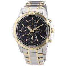 Seiko Solar Stainless Steel Gold Men’s Chronograph SSC14P1