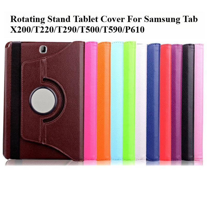 För Samsung Galaxy Tab A8 10.5 2021 SM-X200 SM-X205 X200 X205 A7 Lite 8.7 SM-T220 SM-T225 Fodral 360 roterande stativ för surfplatta röd