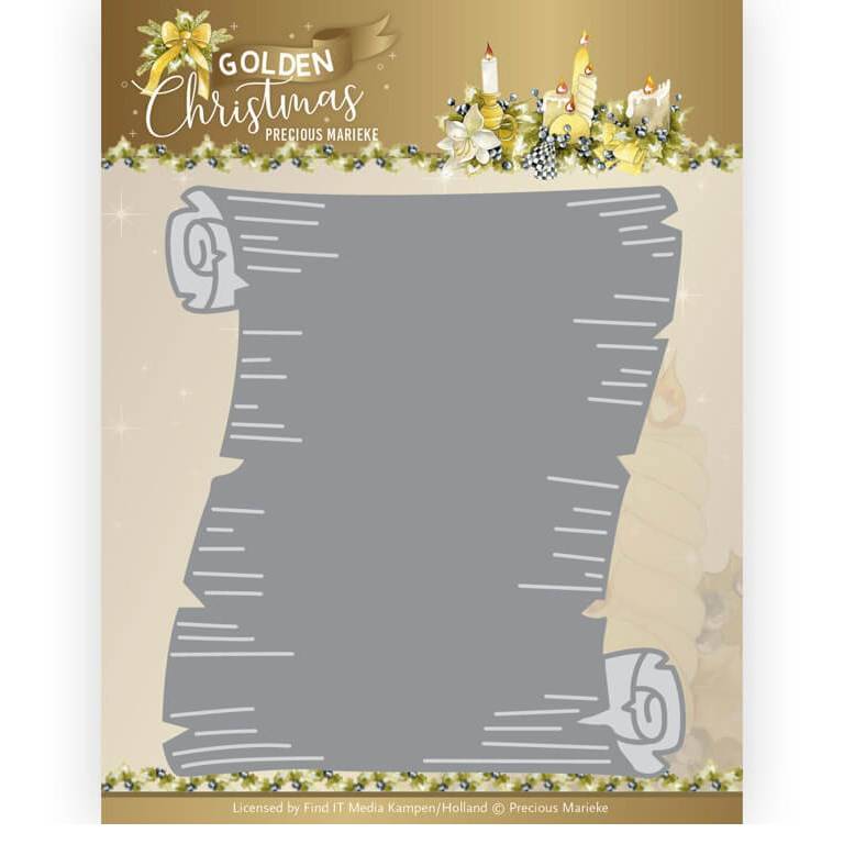 Precious Marieke Dies - Golden Christmas - Paper Scroll