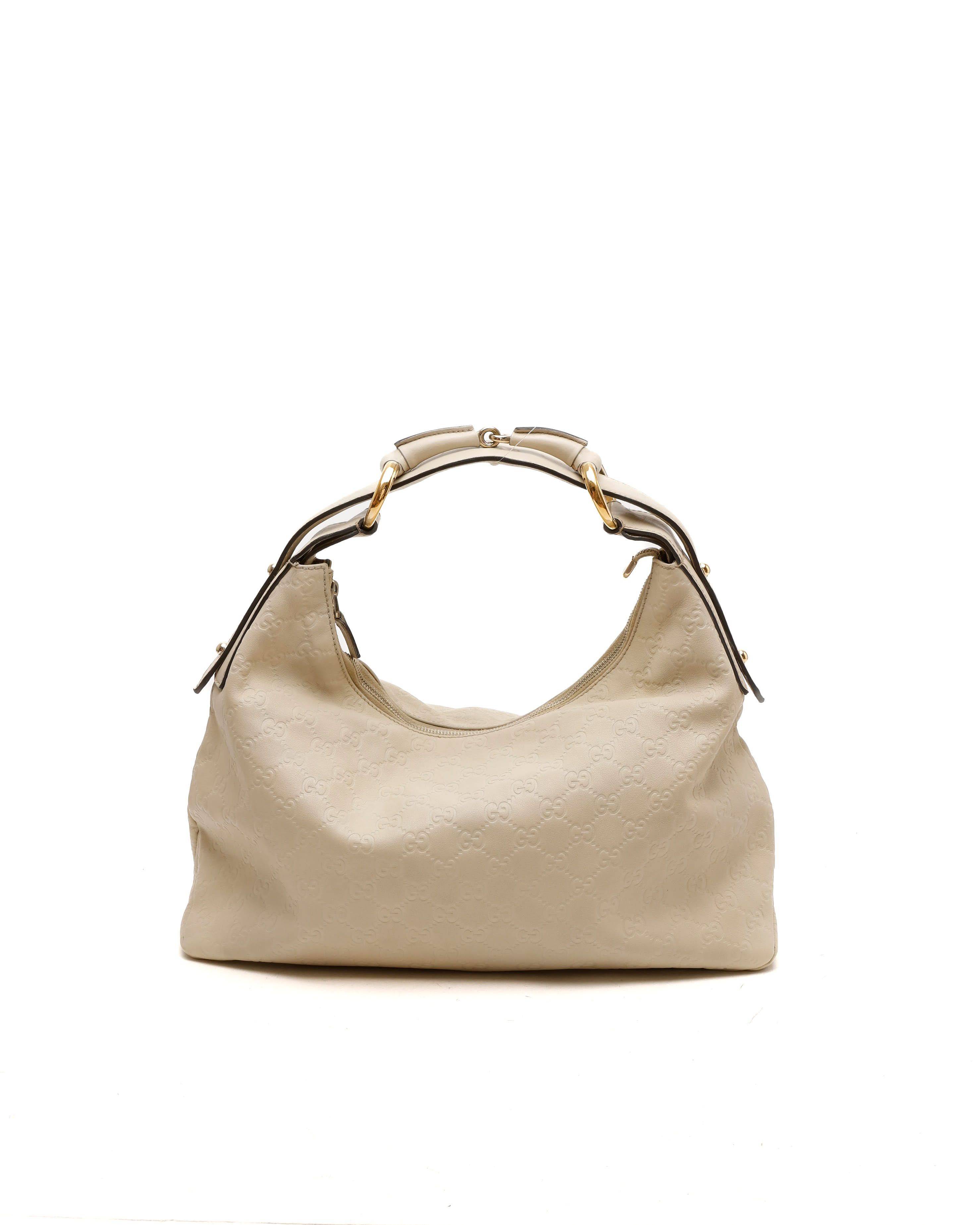 Gucci Guccissima Horsebit Hobo Bag - Beige - One Size