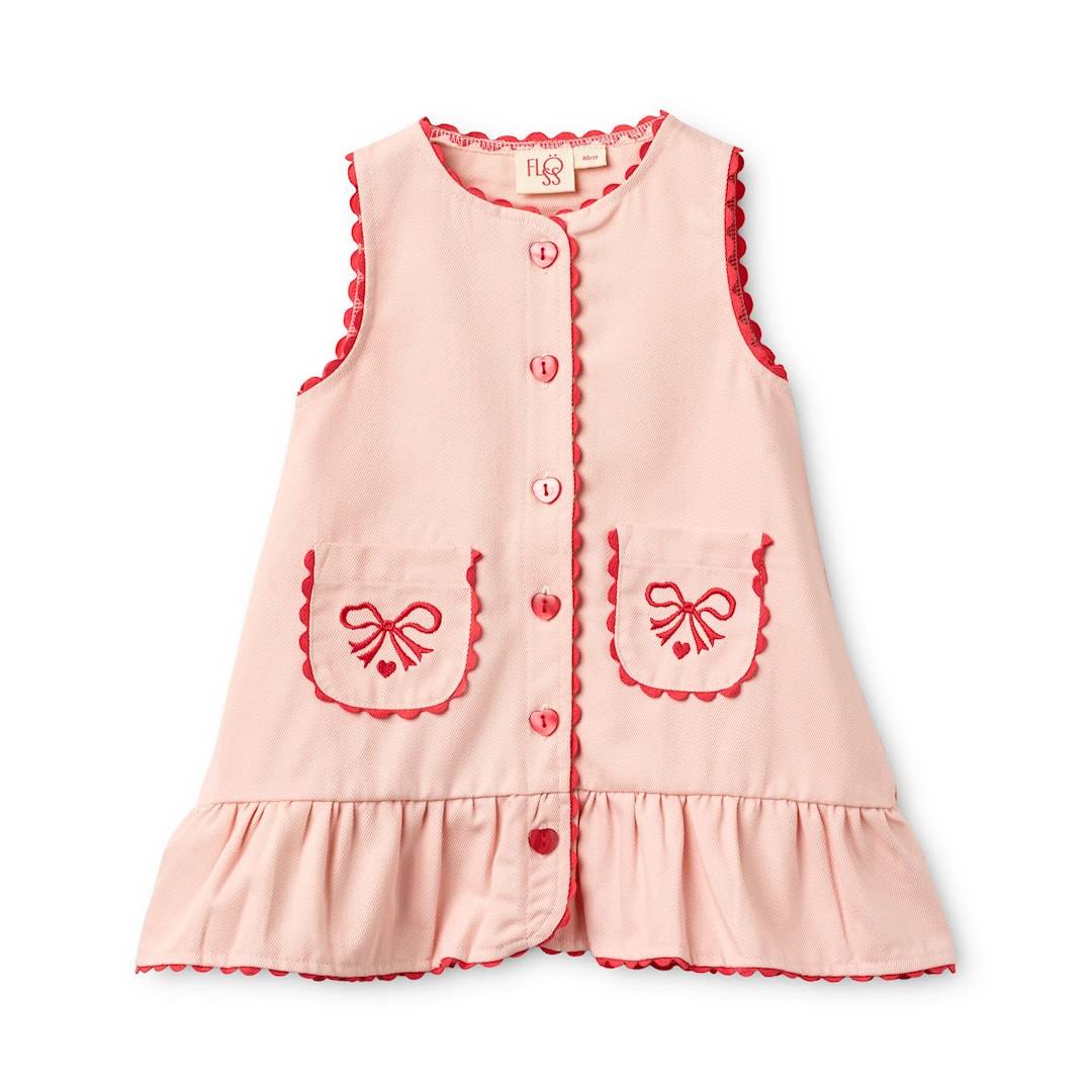 Flöss Elina Klänning Soft Rose Soft Rose 116 cm Rosa 116 cm Flickor