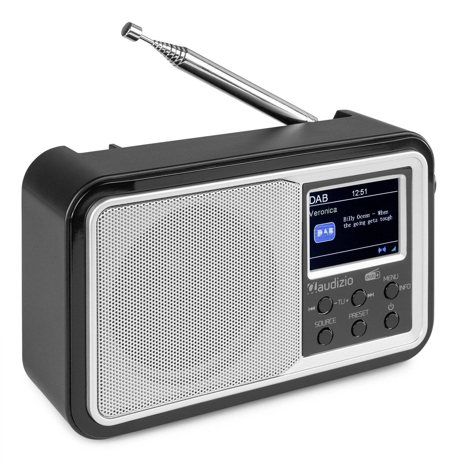 FYNDHÖRNAN / Audizio Parma portabel DAB+ radio, silver, Radio DAB+ PARMA portabel radioapparat Silver/vit