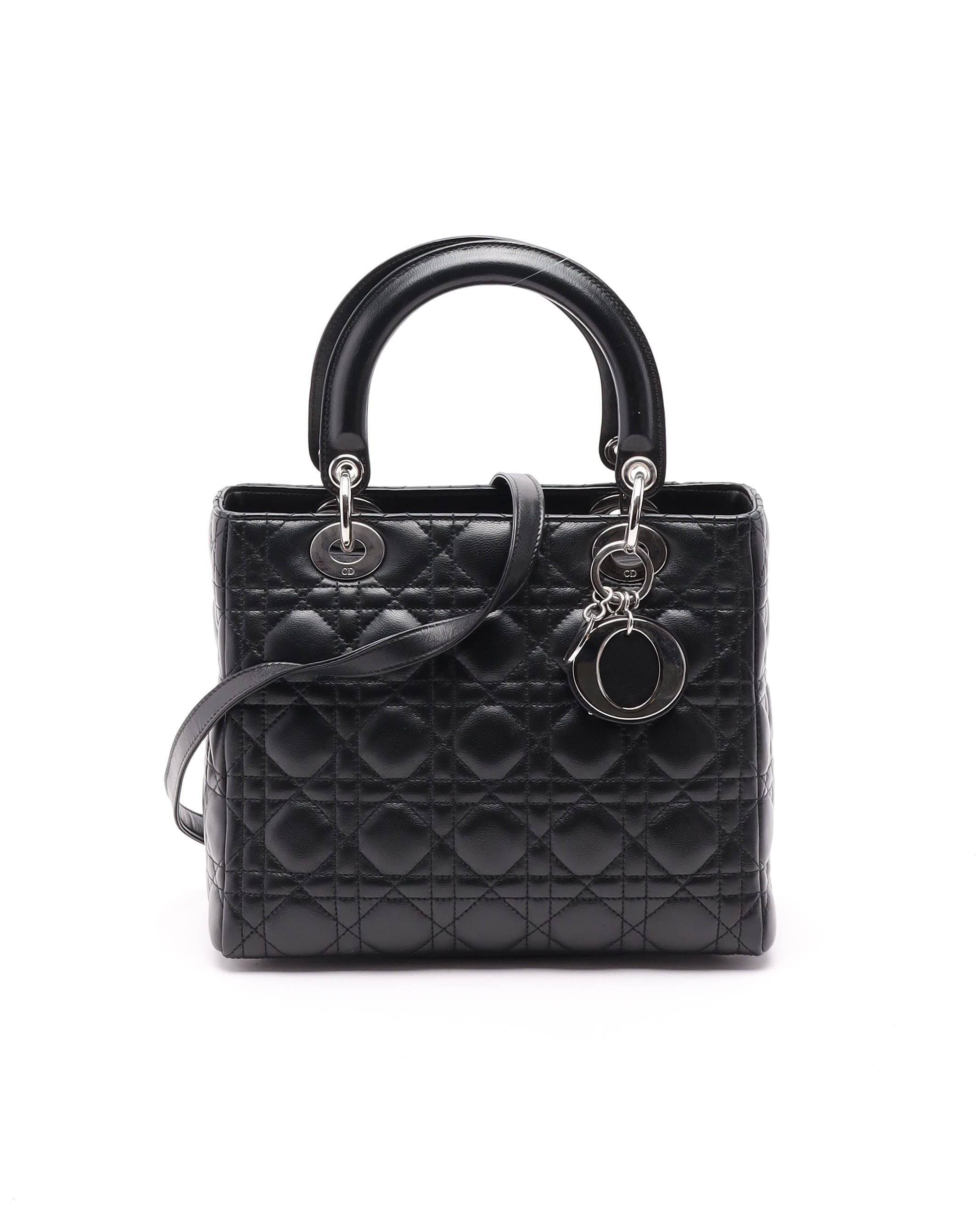 Christian Dior Medium Lady Dior Bag - Black - One Size